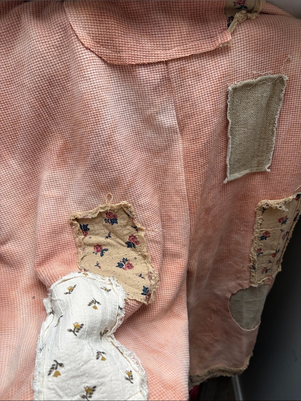 Peach Patchwork Overalls - Vintage-Inspired - Picture 4 of 4